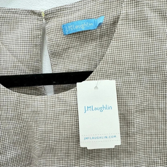 J. McLaughlin Theodora Sleeveless Houndstooth Linen tunic Top Sz Large New - Picture 6 of 7